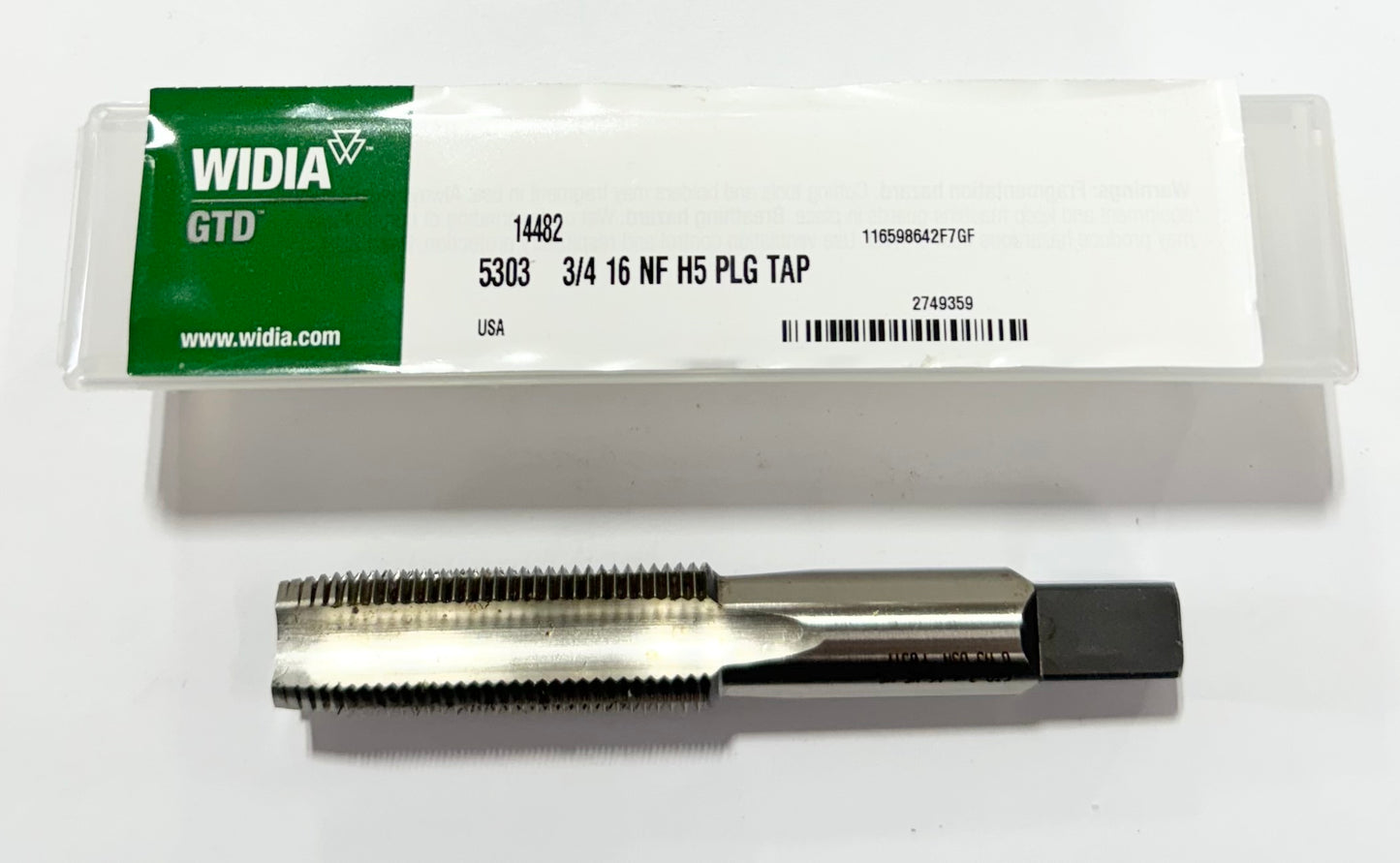 WIDIA 3/4"-16NF HSS Hand Tap 4 Flute H5 Plug Tap USA Made