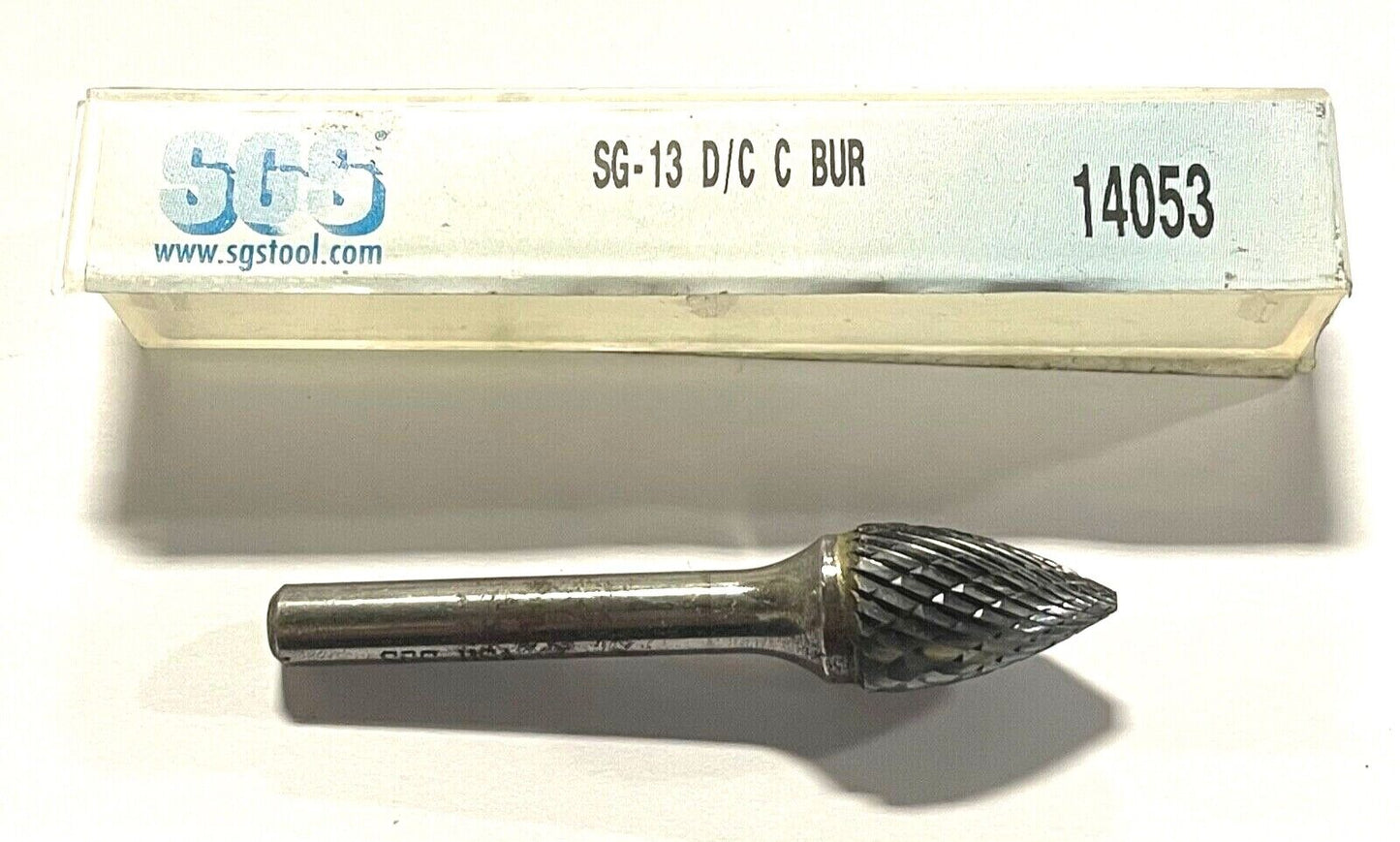 SGS SG-13 Carbide Double Cut Tree Burr 1/2" Diameter 1/4" Shank USA Made