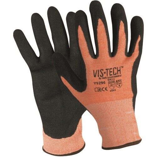 Wells Lamont Flex-Tech Hi-Vis Sandy Nitrile Palm Glove ANSI 4 Size XXL 1 Pair