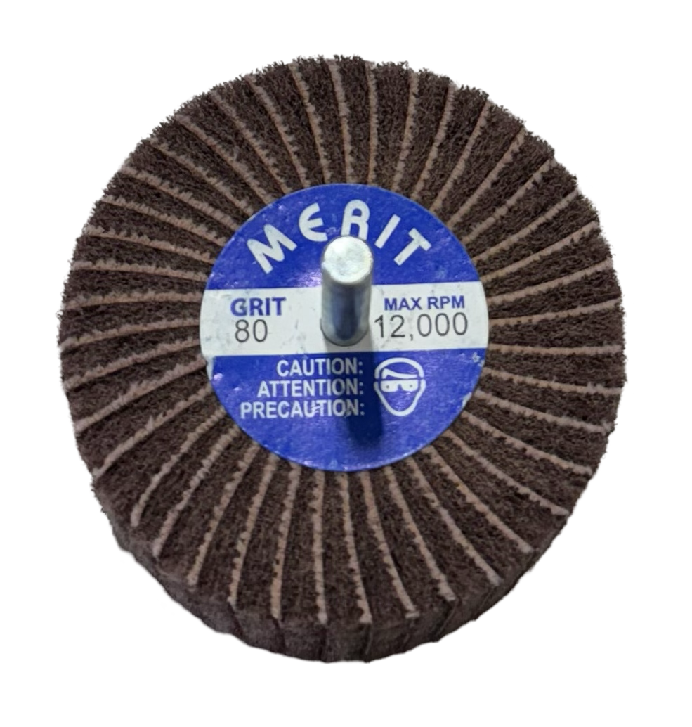 Merit 3" x 2" x 1/4" Interleaf Non-Woven Flap Wheel 80 Grit Aluminum Oxide