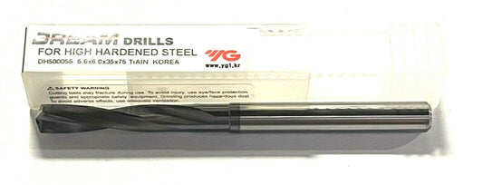 YG-1 5.6mm Solid Carbide Drill TiAlN Coating 140Â° 2 Flute Dream Drill