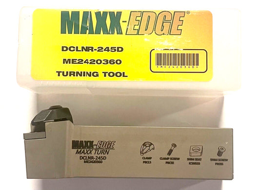 Maxx-Edge DCLNR-245D Indexable Lathe Turning Tool Holder USA Made