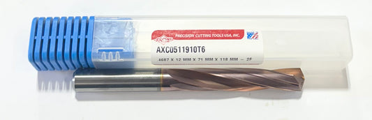 PCT .4687 Solid Carbide Drill 5xD ZicroPlus Coating 2 Flute Coolant Thru USA