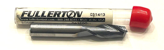 Fullerton 3/8" Carbide End Mill TiAlN Coating 2 Flute 30° Helix USA Made 30665