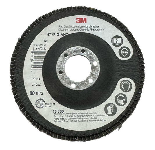 3M 4-1/2" x 7/8" Flap Disc 60 Grit Medium Zirconia Alumina 31005