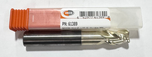 IMCO 16mm Carbide End Mill 3 Flute ZrN Coated 3mm Radius SL Streaker Mill lbs=50