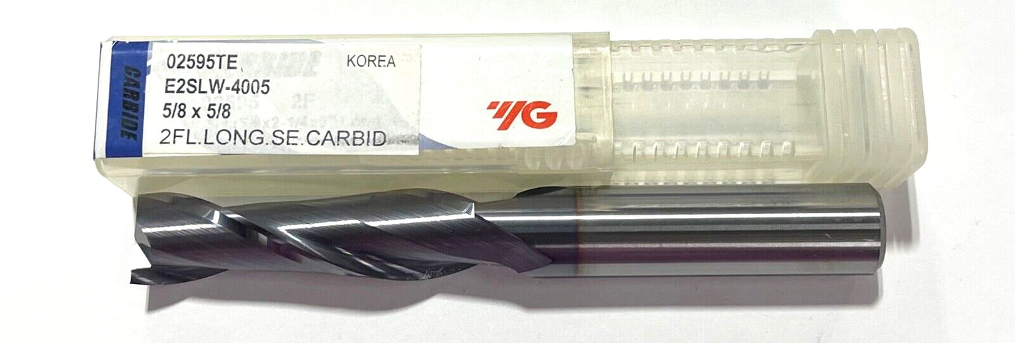 YG 5/8" Carbide End Mill Long Length 2 Flute TiAlN Coating 02595TE