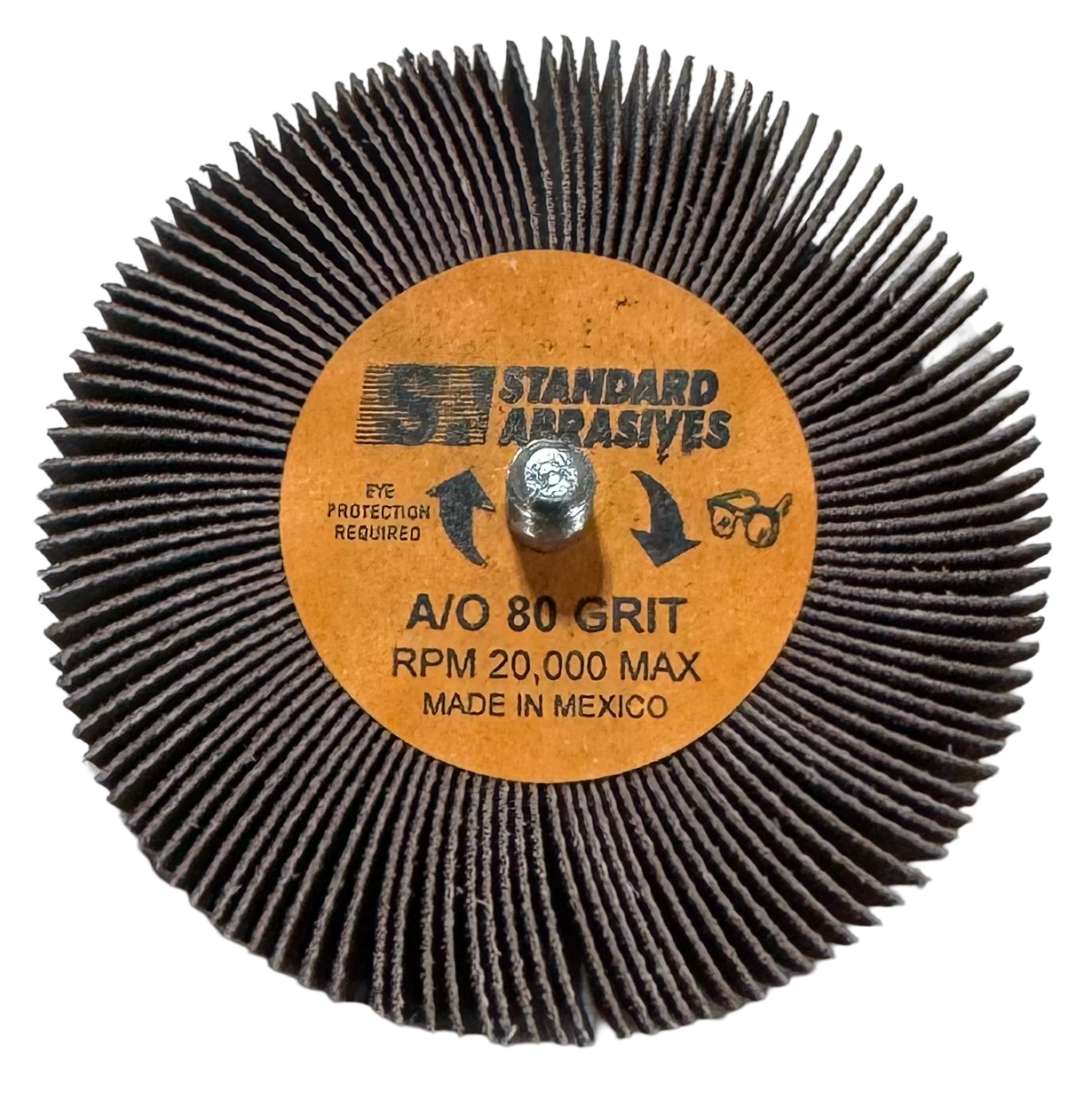 Standard Abrasives 3" x 1" x 1/4"-20 Flap Wheel 80 Grit Aluminum Oxide