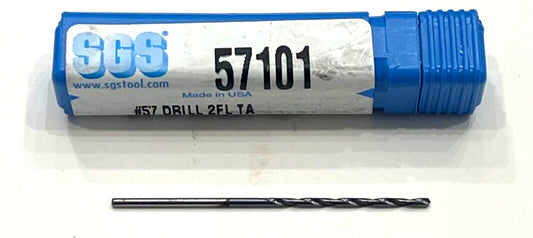 SGS #57 Solid Carbide Drill 5xD TA Coating 2 Flute 118° Point USA Made 57101