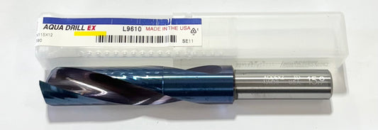 Nachi 15.9mm Solid Carbide Drill 2xD Aqua EX Coating 180 Degree 2 Flute