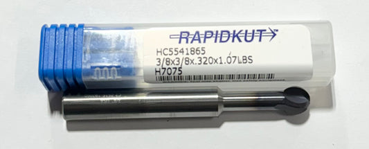 RapidKut 3/8" Carbide 270 Degrees Spherical Ball End Mill nACo Coated 4 Flute