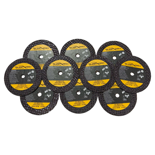 Surf-Pro 4" x .060" x 3/8" Cut-Off Wheel 46 Grit Zirconia 10 Pack