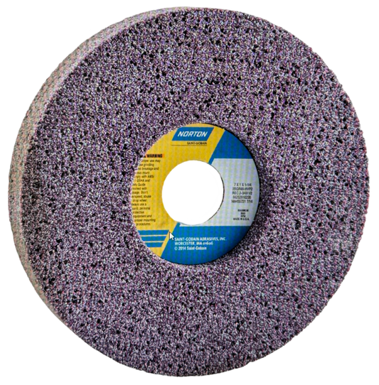 Norton 7" x 1" x 1-1/4" Grinding Wheel Recessed One Side 46 Grit Ceramic Alumina