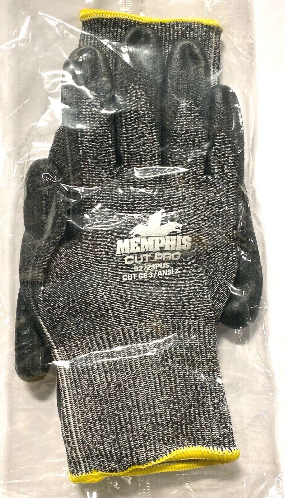 Memphis Cut Resistant Work Glove 13 Gauge PU Coated Palm Fingertips Size Small