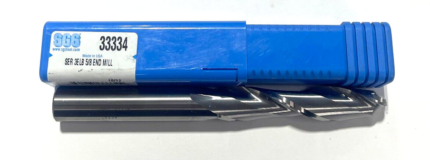 SGS 5/8" x 5/8" x 3" x 6" Carbide Ball Nose End Mill 2 Flute USA Made 33334