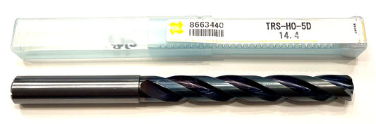 OSG 14.4mm Solid Carbide Drill Jobber Length 140° 3FL Coolant Thru WD1 Coating