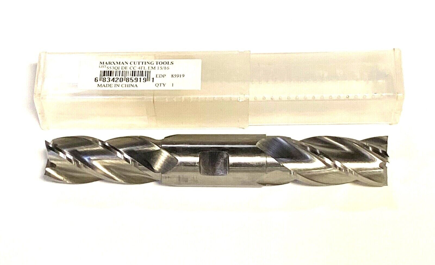 Marxman 15/16" x 1" Double End Mill HSS 4 Flute Center Cutting 85919