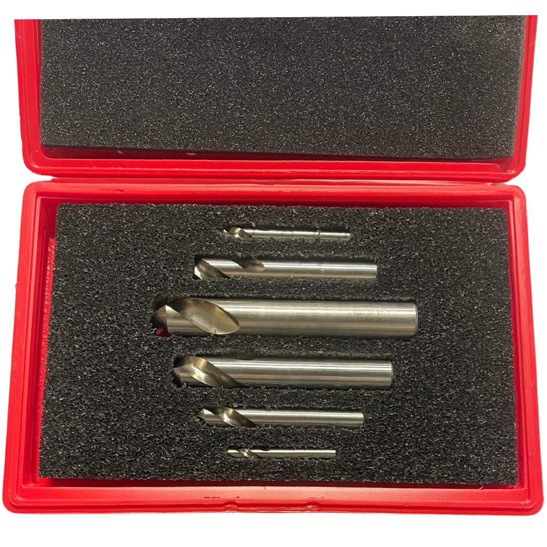 RapidKut 6 Piece 1/4" to 1" HSS Spotting Drill Set 90° USA Made