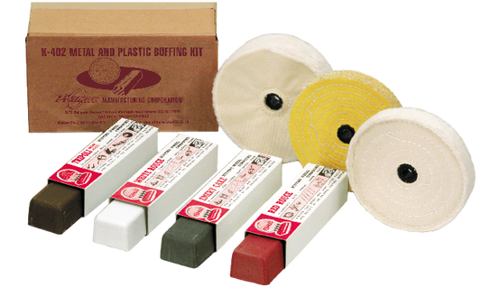 Metal And Plastic Buffing Polishing Kit for Use With 6" Bench Grinder