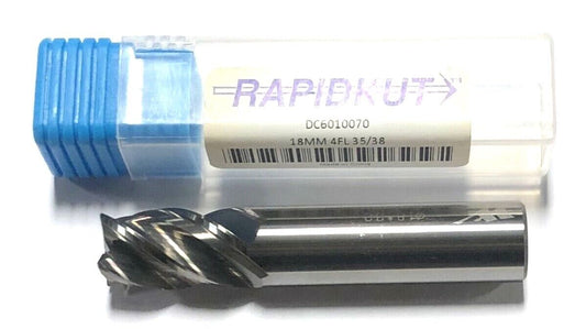 Rapidkut 18mm Carbide End Mill 4 Flute Helix