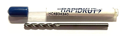 RapidKut 1/8" Carbide Ball Nosed End Mill 3 Flute USA Made