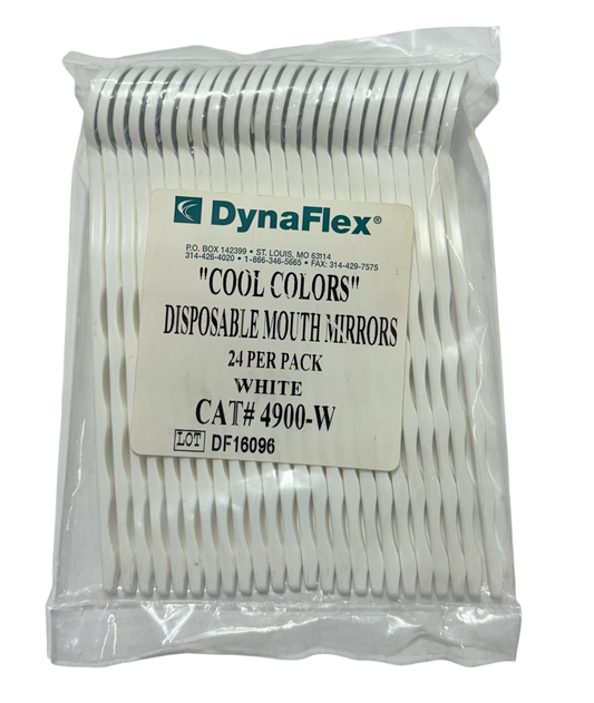 DynaFlex Disposable Mouth Mirrors #5 "Cool Colors" 24 Pack