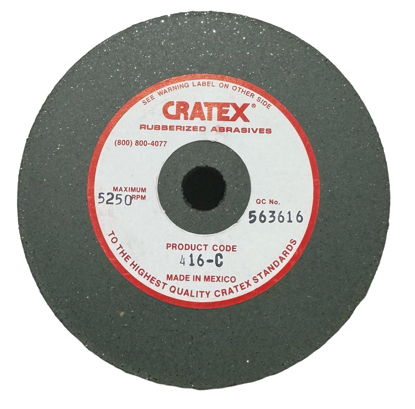 Cratex 4" x 1" x 1/2" Resin Bonded Rubber Wheel Coarse 416-C