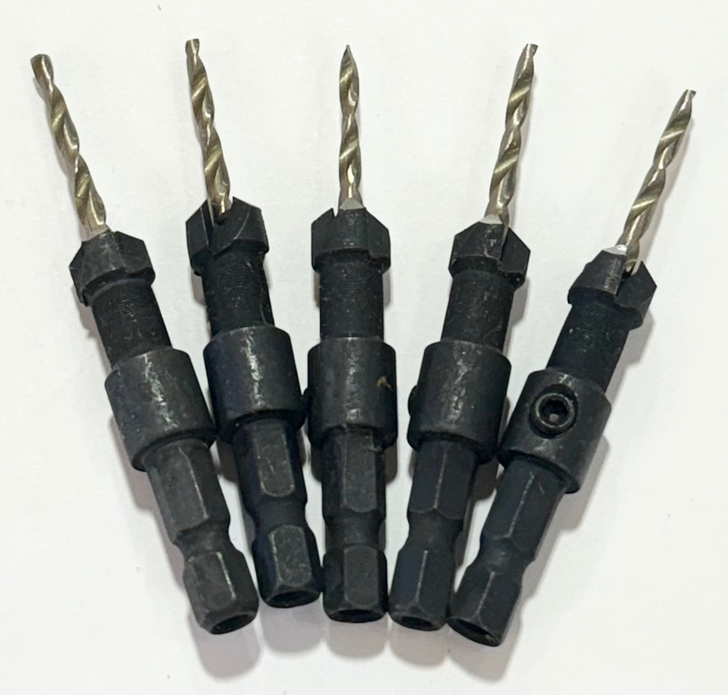 1/8" Pilot Hole Drill Bit 1/4" Quick Change Hex Shank 5 Pack