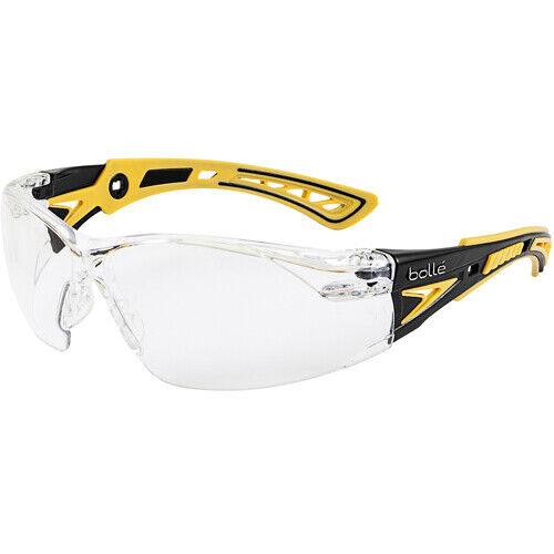 Bolle RUSH + Small Safety Glasses Clear Lens Yellow Black Frame AS/AF Platinum