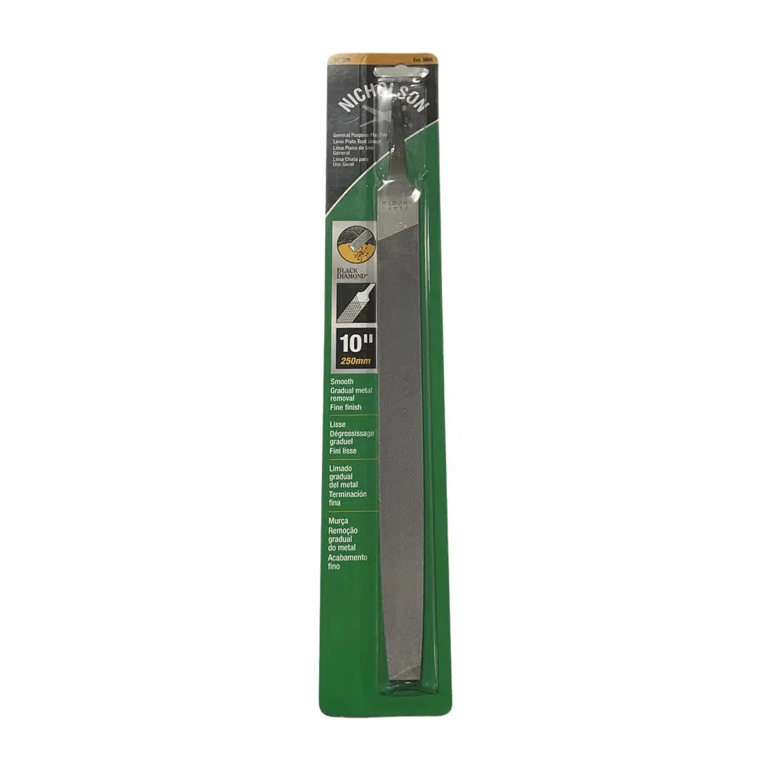 Nicholson 10" Hand File Flat Smooth General Purpose Metal Removal 03732N