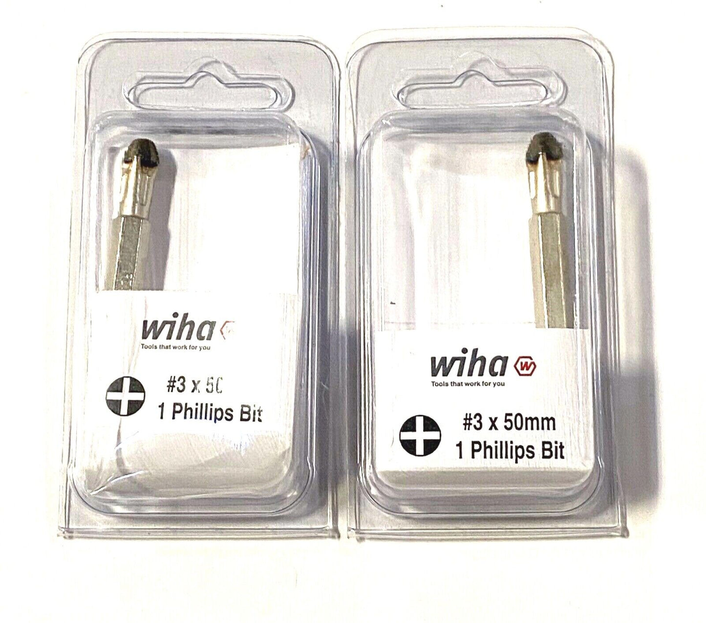 Wiha #3 x 50mm Phillips Insert Bit Diamond Coated 1/4" Quick Change Hex Drive