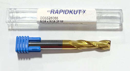 RapidKut 5/16" x 5/16" x 1-1/8" x 3" Carbide End Mill 2 Flute Tin Coated