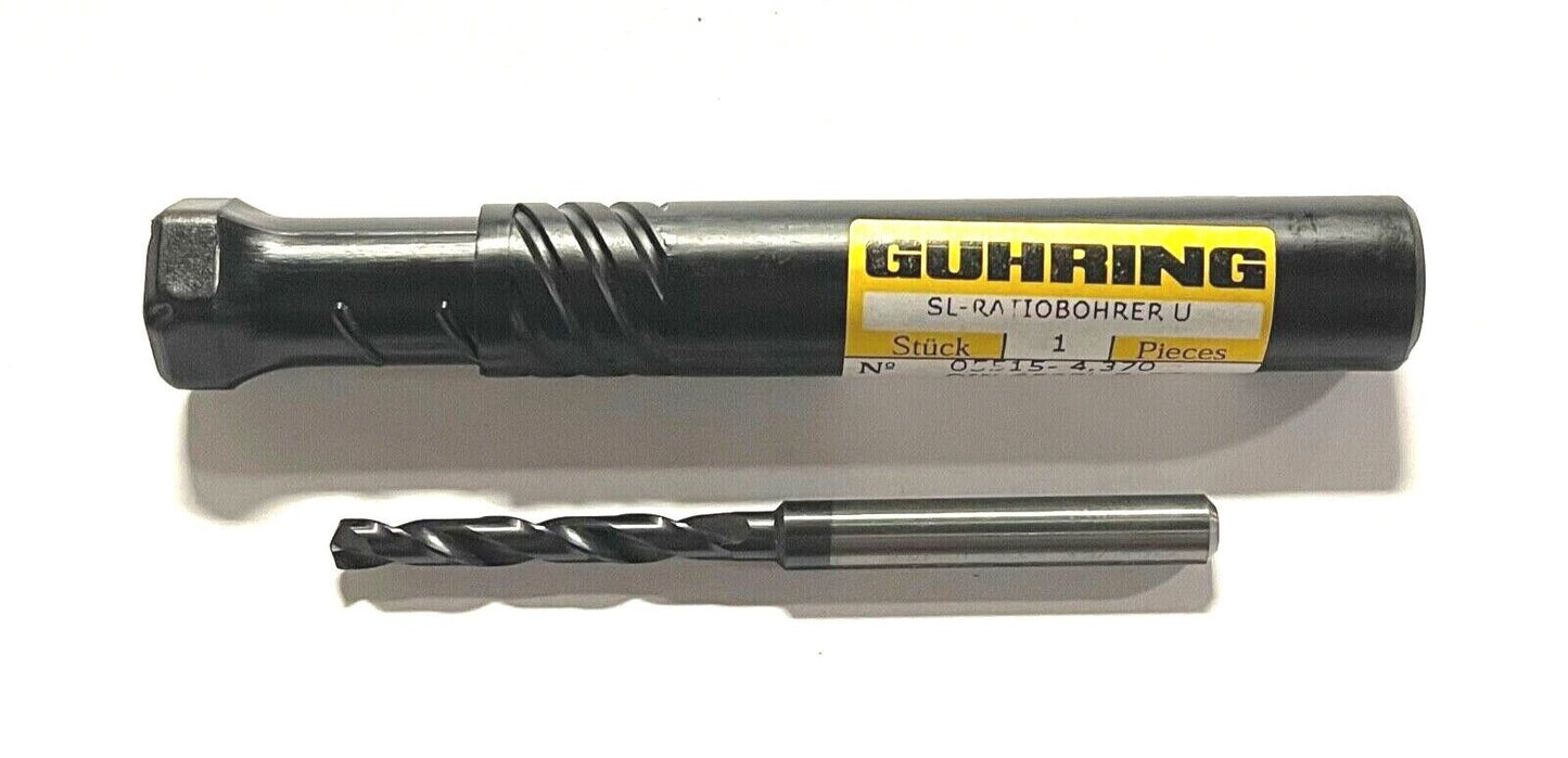 Guhring 11/64" Solid Carbide Drill 5xD nano-FIREX Coating High Performance 140Â°