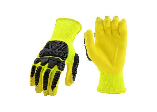 West Chester Work Gloves Hi-Vis Safety Impact Protection Palm Dip Medium