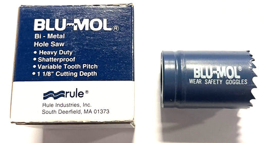 Blu-Mol 1-5/16" Bi-Metal Hole Saw 1-1/8" Cutting Depth Variable Tooth Pitch USA