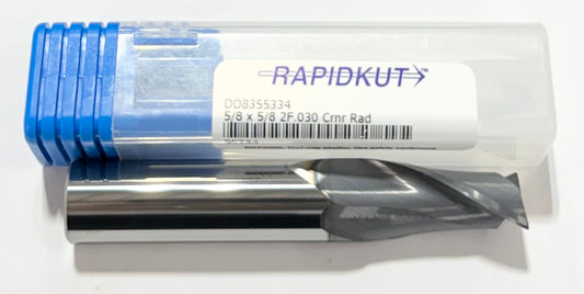 RapidKut 5/8" Carbide End Mill 2 Flute .030" Radius AlTiN Coated