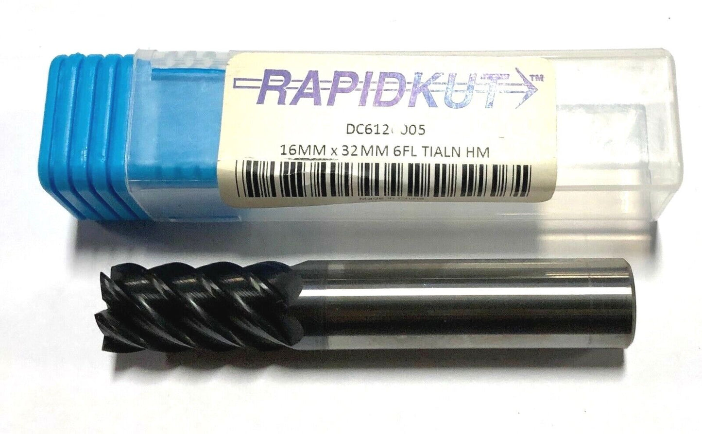 Rapidkut 16mm Carbide End Mill TiALN Coated 6 Flute High Performance