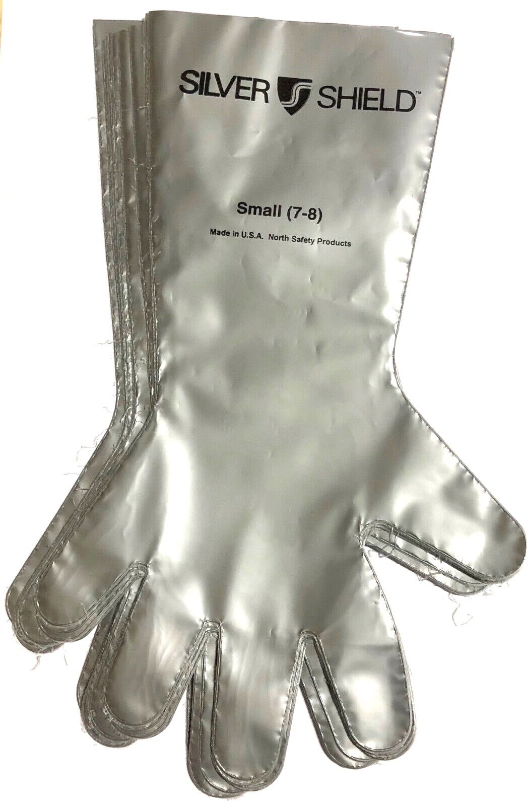 North Chemical Resistant Gloves Silver Shield Size 7-8 USA MADE 10 Pairs