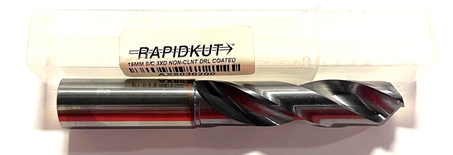 RapidKut 19mm Solid Carbide Drill 3xD TiAlN Coated 140°