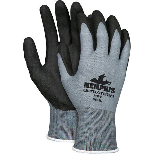 MCR Safety X-Large Ultra Tech PPE Work Gloves HPT Palms Fingertips 15 Gauge Pair