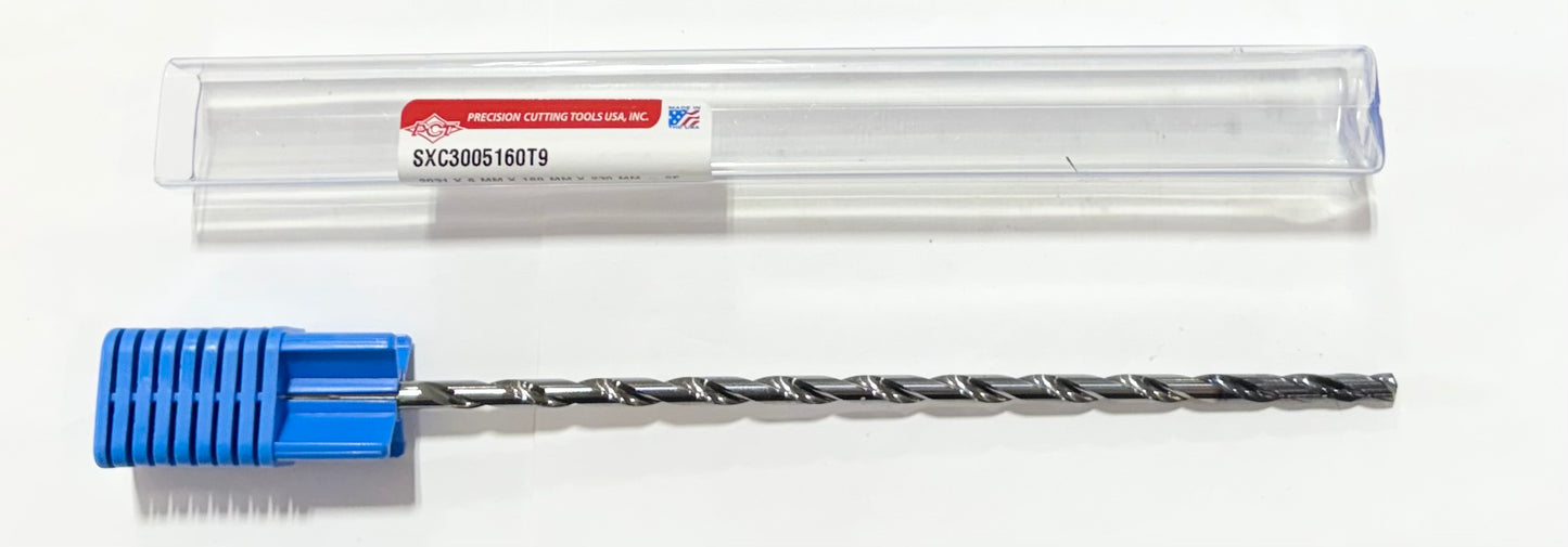 PCT 13/64" Solid Carbide Drill 30xD AlTiN Coated 2 Flute Coolant Thru