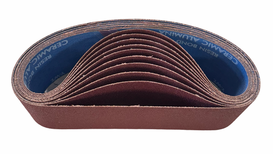 Merit 3" x 24" Resin Cloth Sanding Belts 60 Grit Ceramic 10 Pack