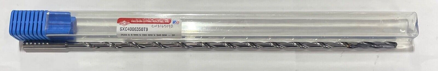 PCT 1/4" Solid Carbide Drill 40xD High Performance Coolant Thru 2FL AlTiN Tipped