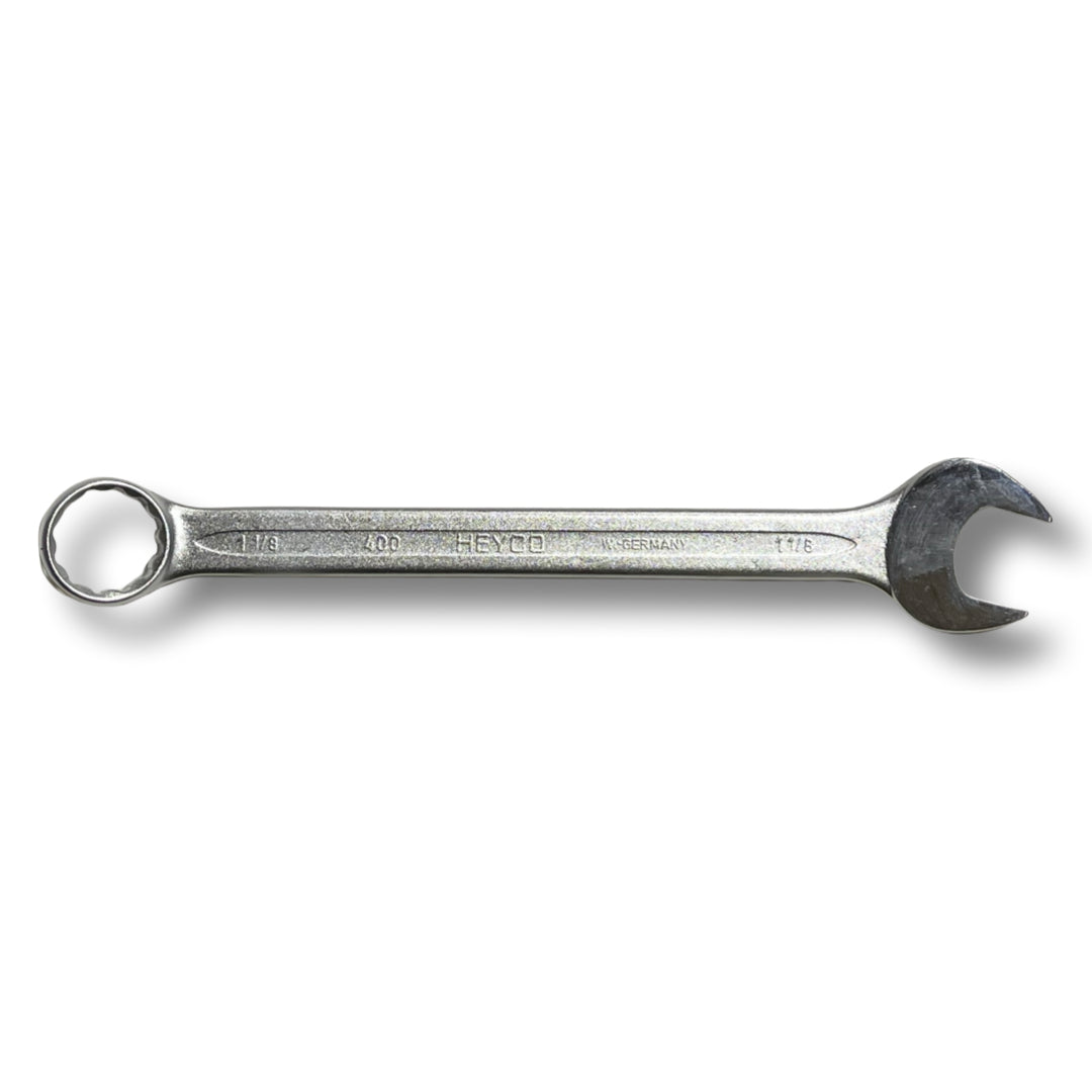 HEYCO 1-1/8" Combination Wrench 12 Point Satin Chrome Finish Narrow Profile