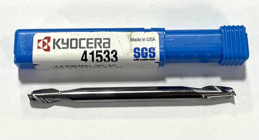 Kyocera 4.5mm Carbide Double End Mill 2 Flute USA Made 41533