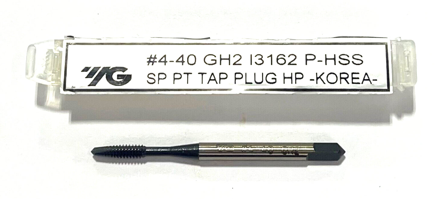 YG-1 4-40 HSSPM Spiral Point Plug Tap 2FL GH2 High Performance Tap