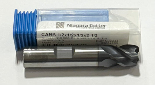 Niagar Cutter 1/2" Carbide End Mill 4 Flute AlTiN Coated .060" Radius USA