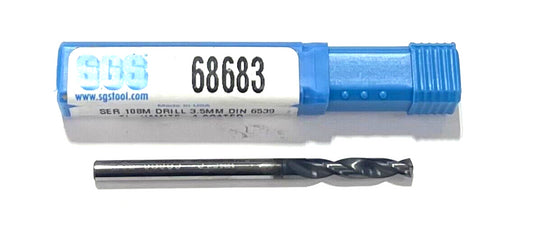 SGS 3.5MM Solid Carbide Drill 3xD TA Coating 2 Flute 145° Point USA Made 68683