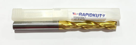 RapidKut 1/2" Carbide End Mill Extra Long 2 Flute Tin Coated USA Made