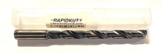 Rapidkut 12.3mm Solid Carbide Drill TiAlN High Performance 8xD 140° 2FL USA Made